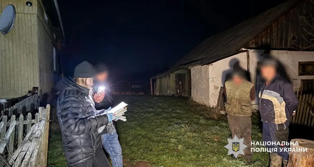 Поліція проводить розслідування біля будинку вночі