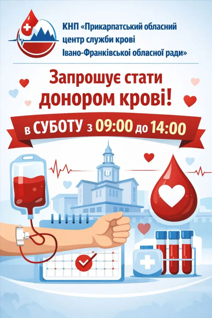 Запрошення стати донором крові в Івано-Франківську