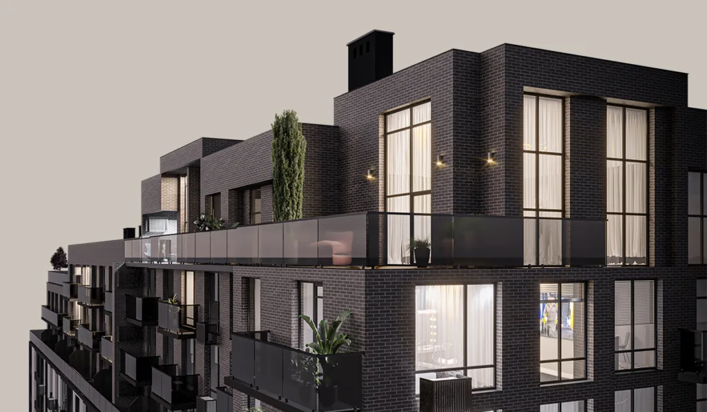 Сучасний житловий будинок із великими вікнами