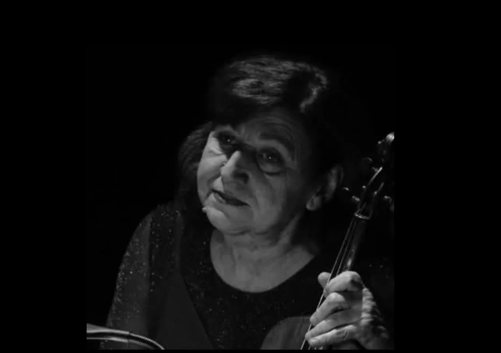 Жінка грає на скрипці на сцені