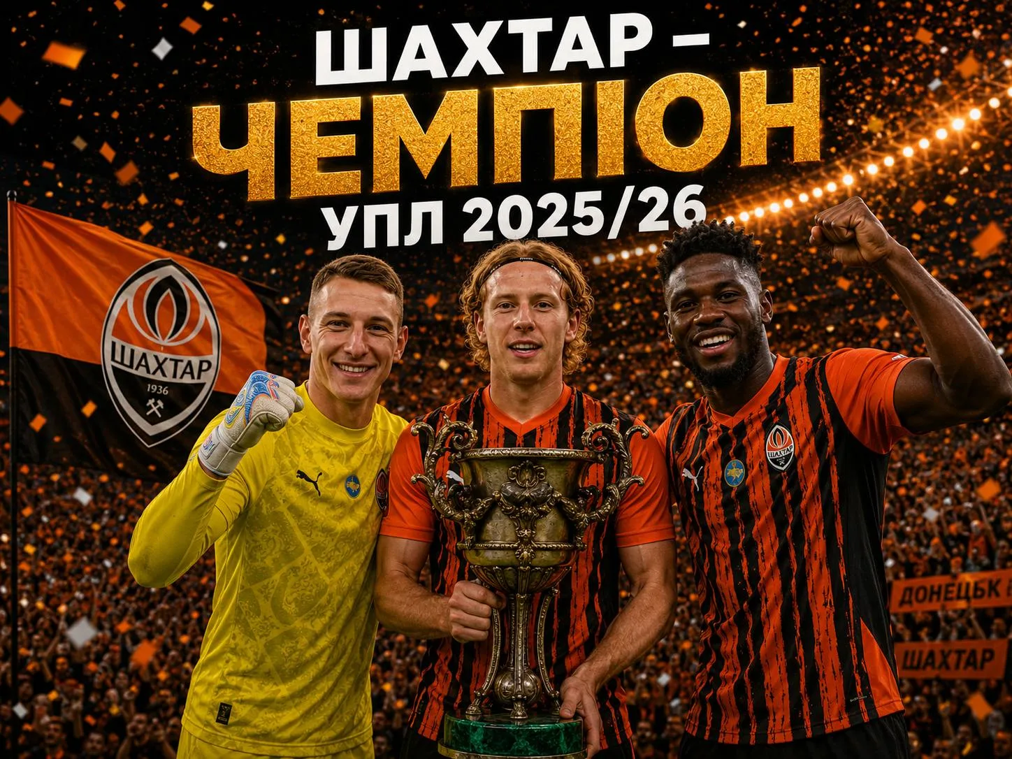 Шахтар святкує чемпіонство УПЛ 2025/26