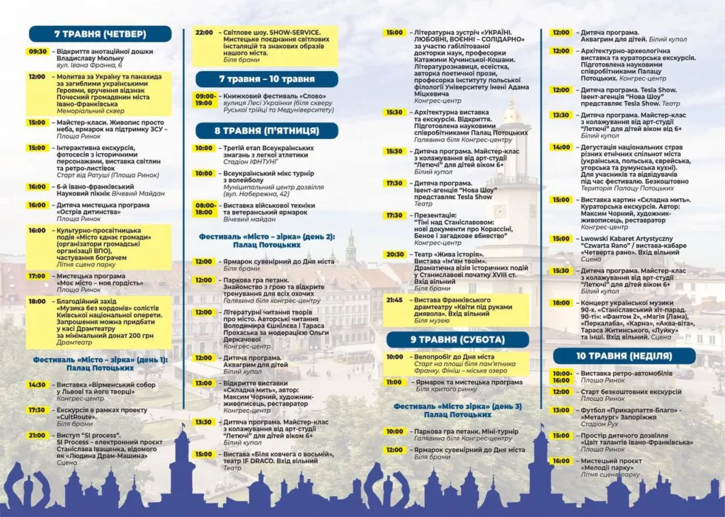 Програма святкування Дня міста Івано-Франківська 2024