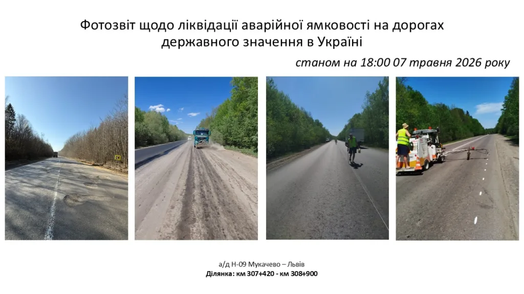 Ремонт дороги Мукачево–Львів, ліквідація ямковості