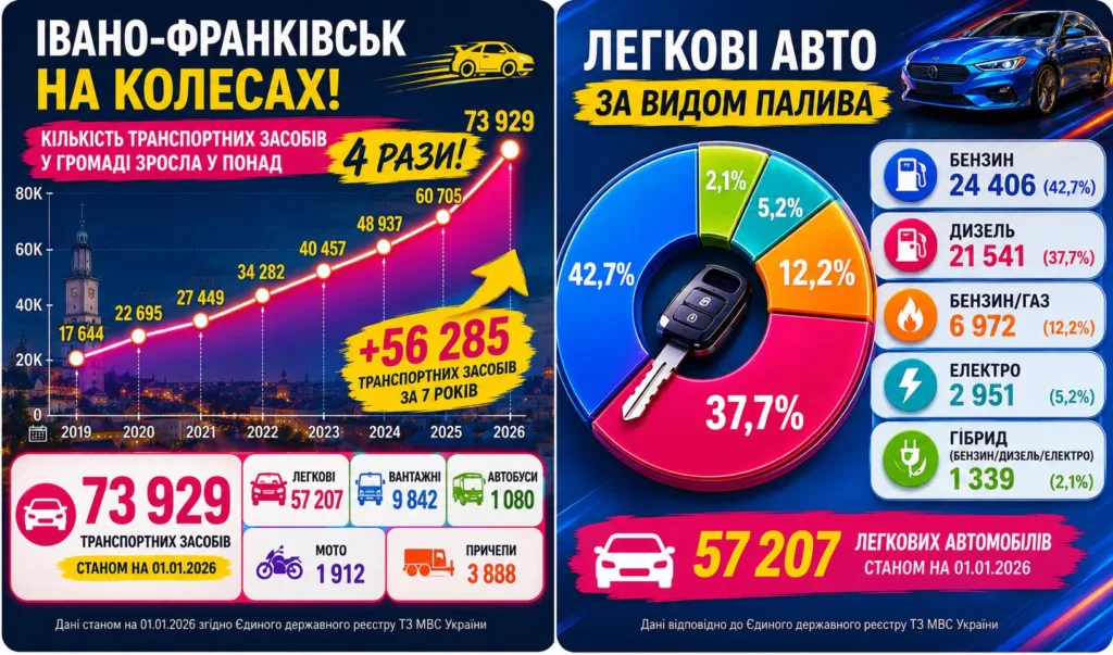 Статистика транспорту Івано-Франківська 2026 року