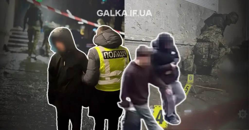 Поліція працює на місці злочину вночі