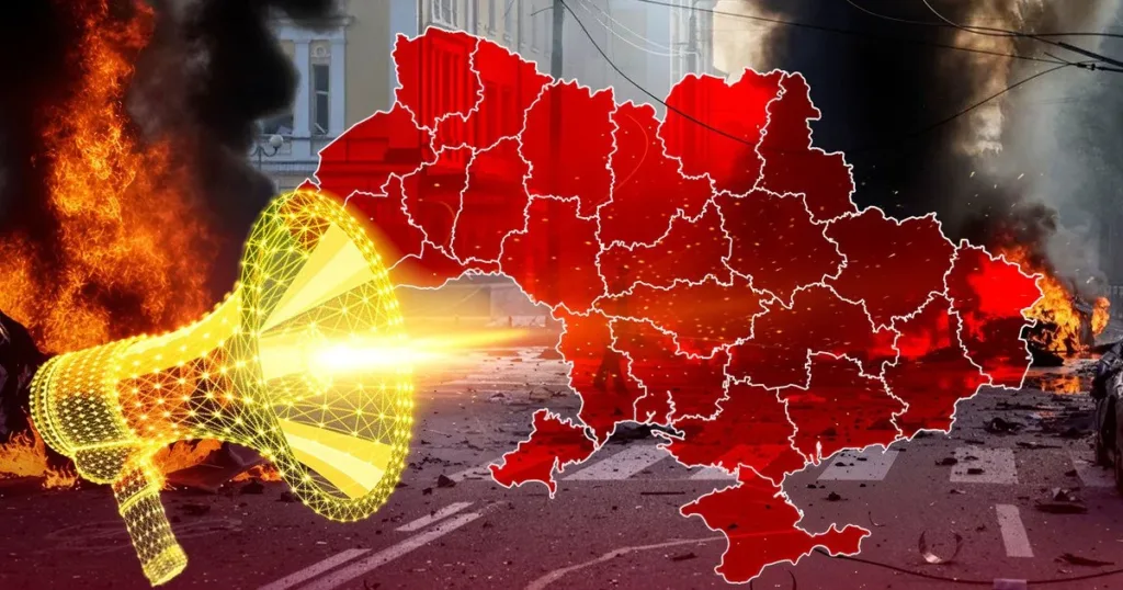 Карта України на тлі вибухів і пожеж