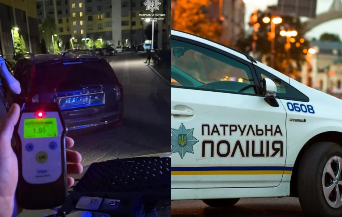 Патрульна поліція перевіряє водія на алкоголь