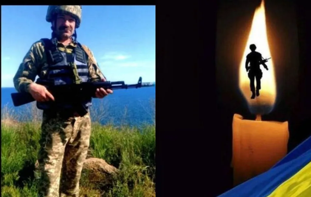 Український військовий та свічка пам’яті героя