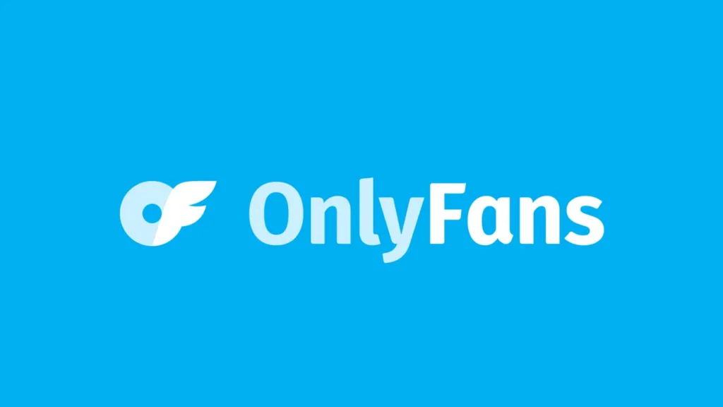 Логотип платформи OnlyFans на блакитному фоні