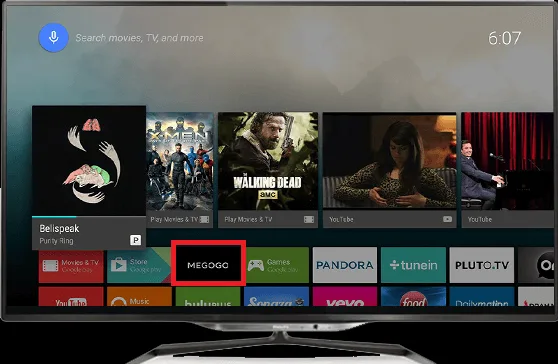 Інтерфейс Smart TV з додатками та фільмами