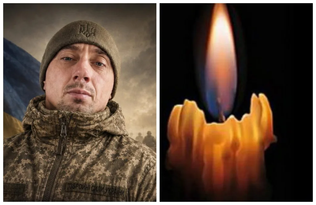Український військовий та палаюча свічка пам’яті
