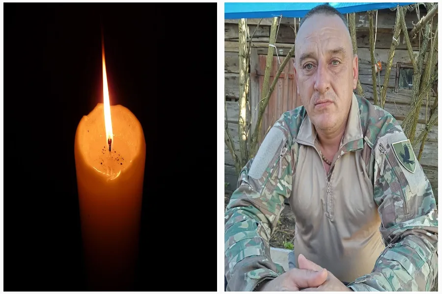 Палаюча свічка та військовий у камуфляжі