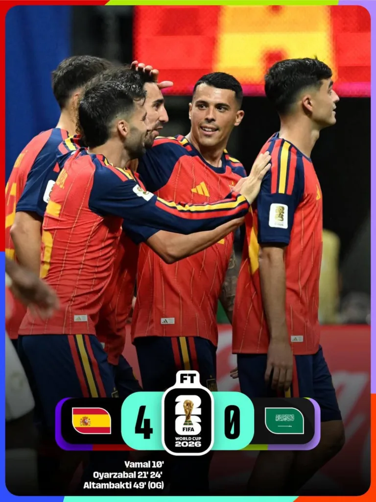 Іспанія перемагає Саудівську Аравію 4-0 на ЧС 2026