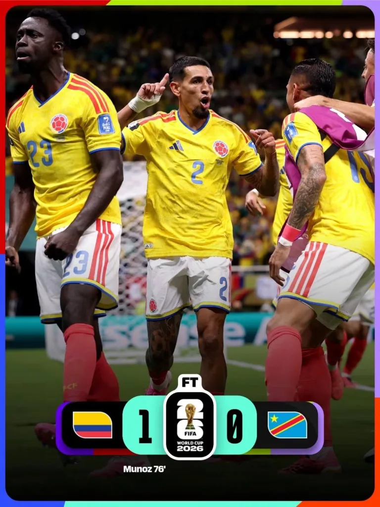 Колумбія перемагає ДР Конго 1-0 на ЧС 2026