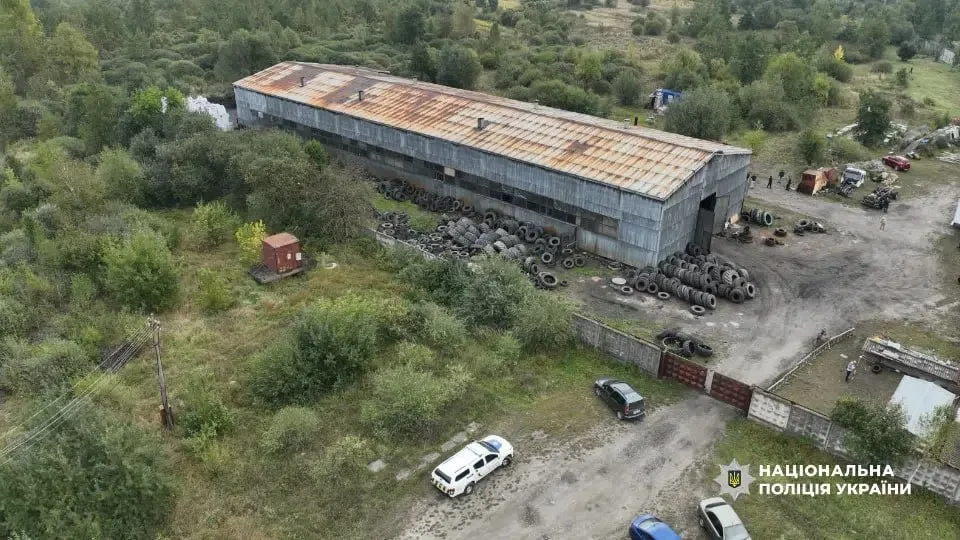 Покинуте промислове приміщення серед зелені