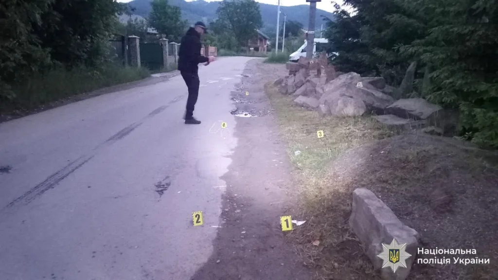 Поліція досліджує місце злочину на заміській дорозі