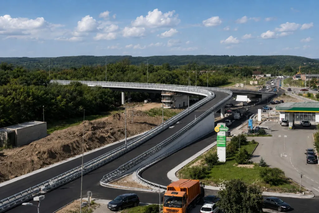 Сучасна транспортна розв’язка біля автозаправної станції