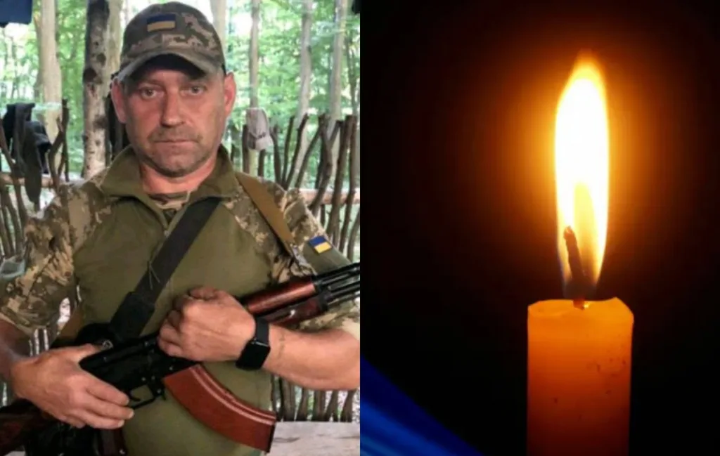 Український військовий та палаюча свічка пам’яті