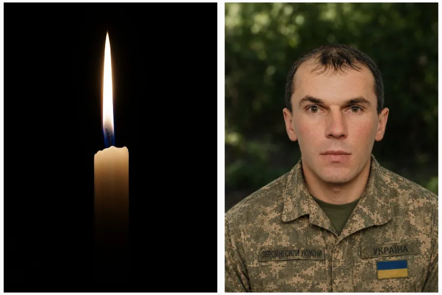 Український військовий та запалена свічка пам’яті