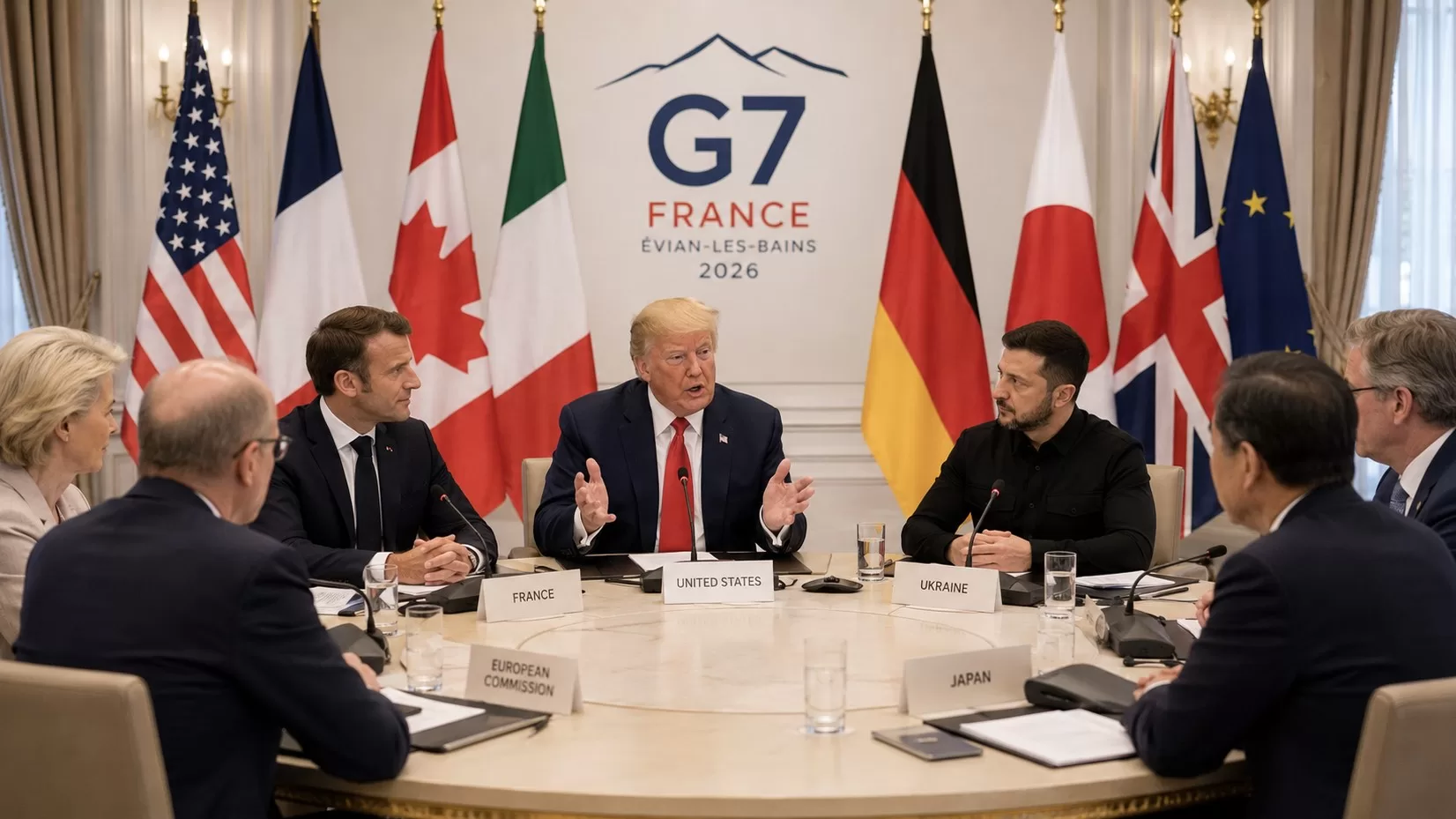 «Бос» Трамп у футболці та останнє випробування для Макрона: що світові лідери пообіцяли Зеленському на саміті G7 у Франції