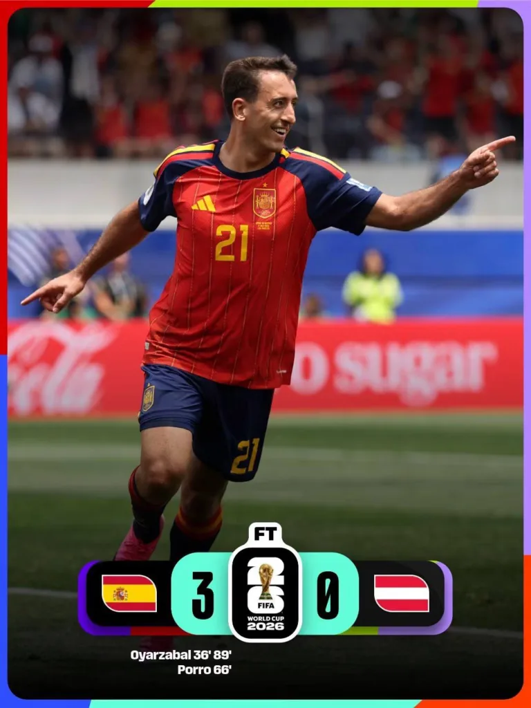 Іспанія перемагає Австрію 3-0 у матчі ФІФА