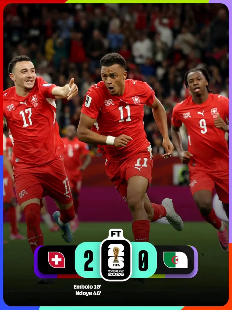 Швейцарія перемагає Алжир 2-0 на ЧС 2026