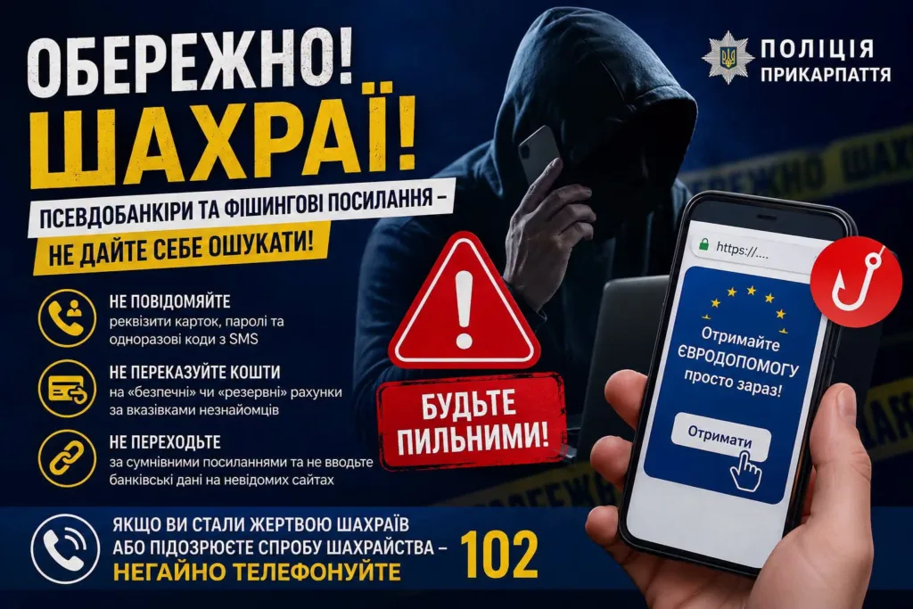 Попередження поліції про фішингові шахрайства онлайн