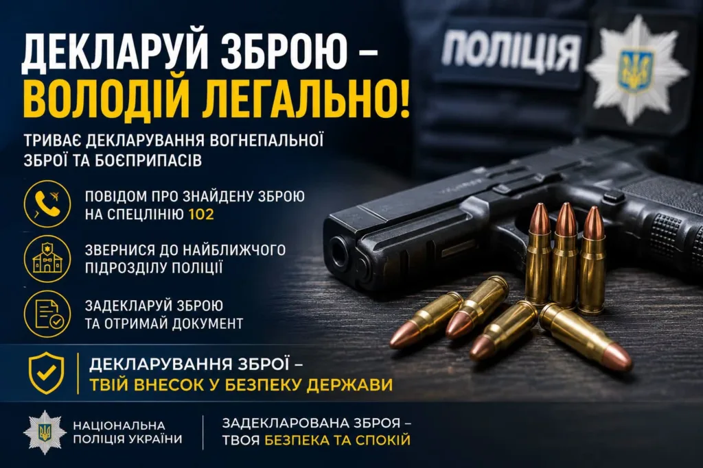 Декларування зброї в Україні для легального володіння