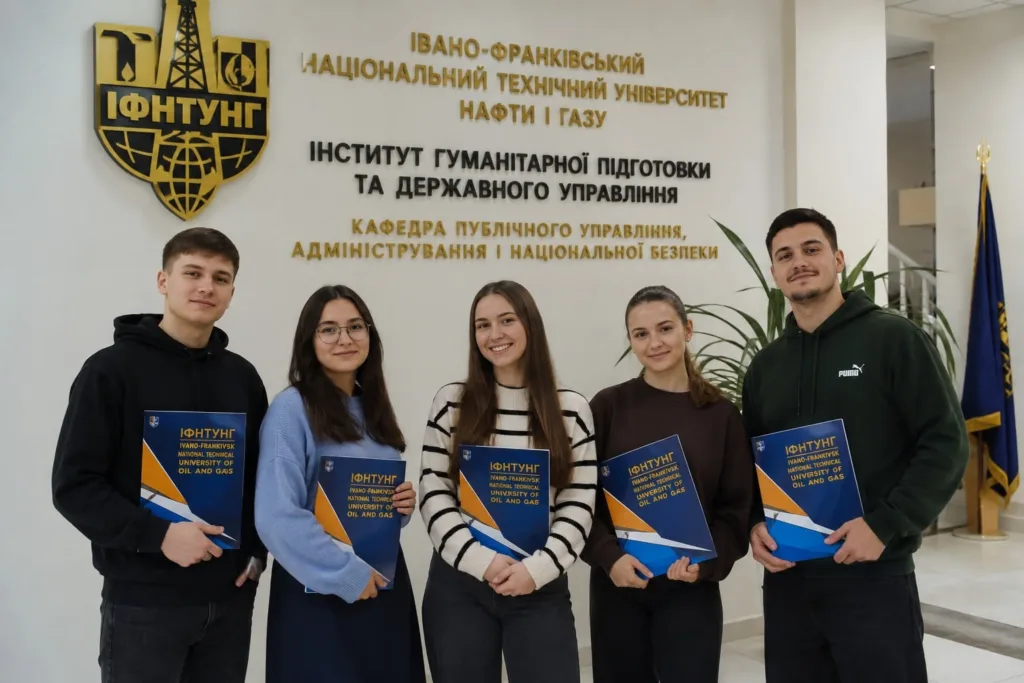 Студенти ІФНТУНГ із дипломами біля університету