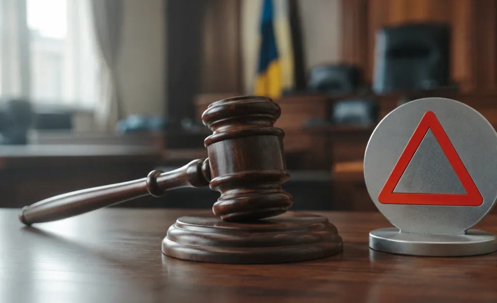 Суддівський молоток у залі суду України