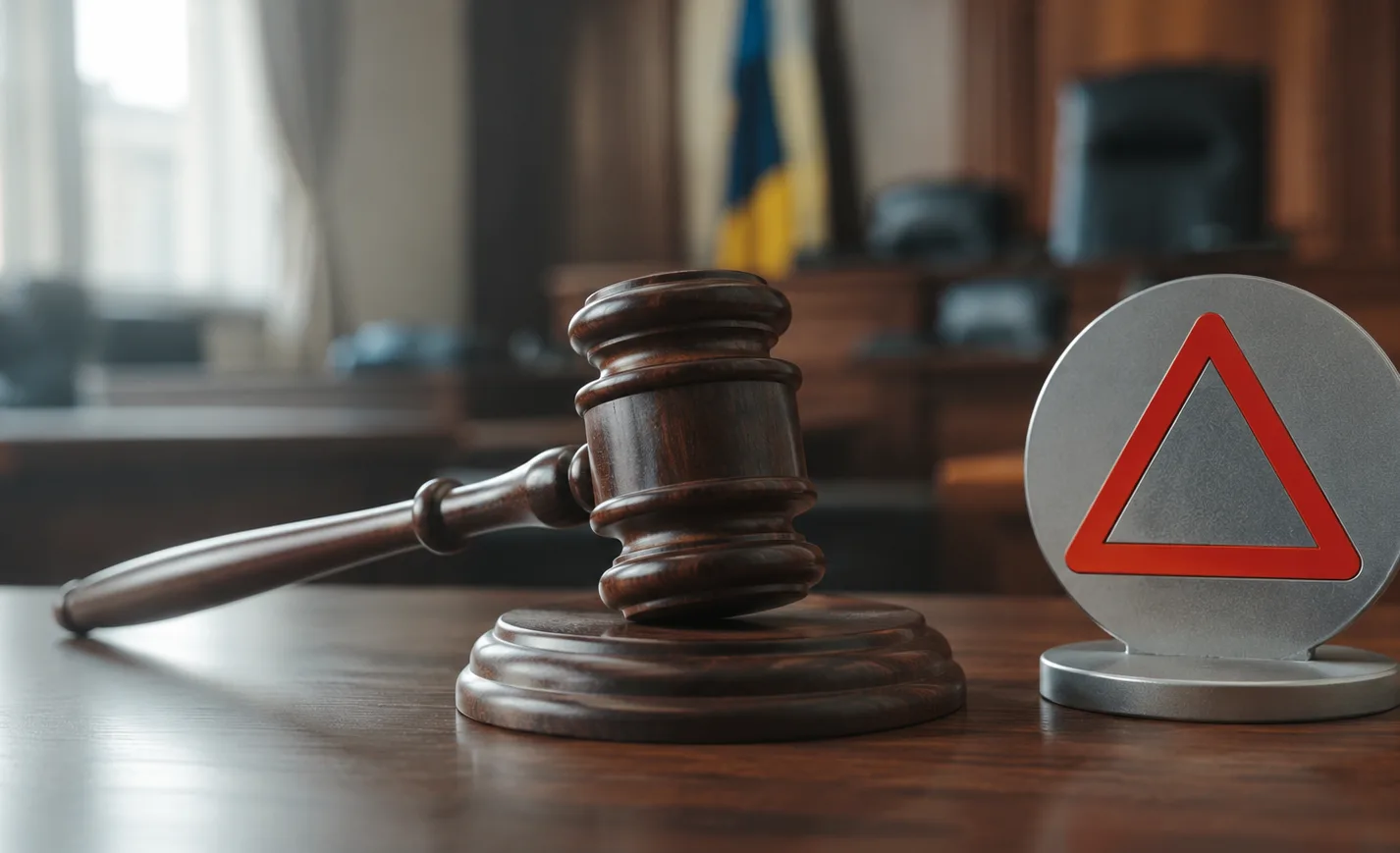 Суддівський молоток у залі суду України