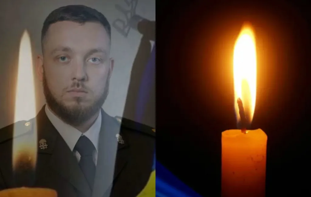 Вшанування пам'яті військового та запалена свічка