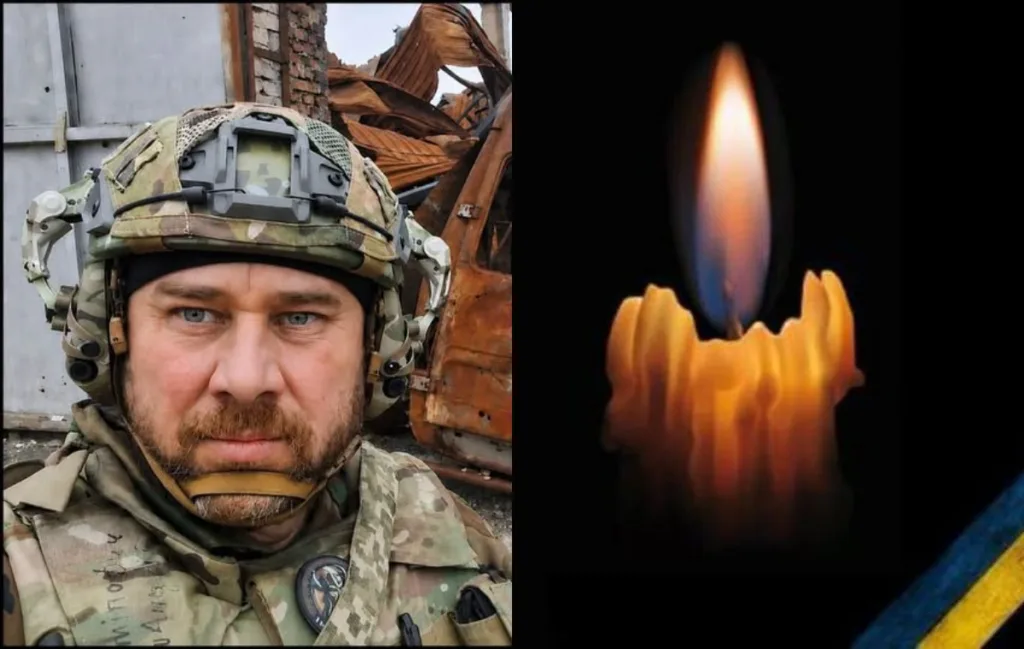 Військовий у камуфляжі та палаюча свічка пам’яті