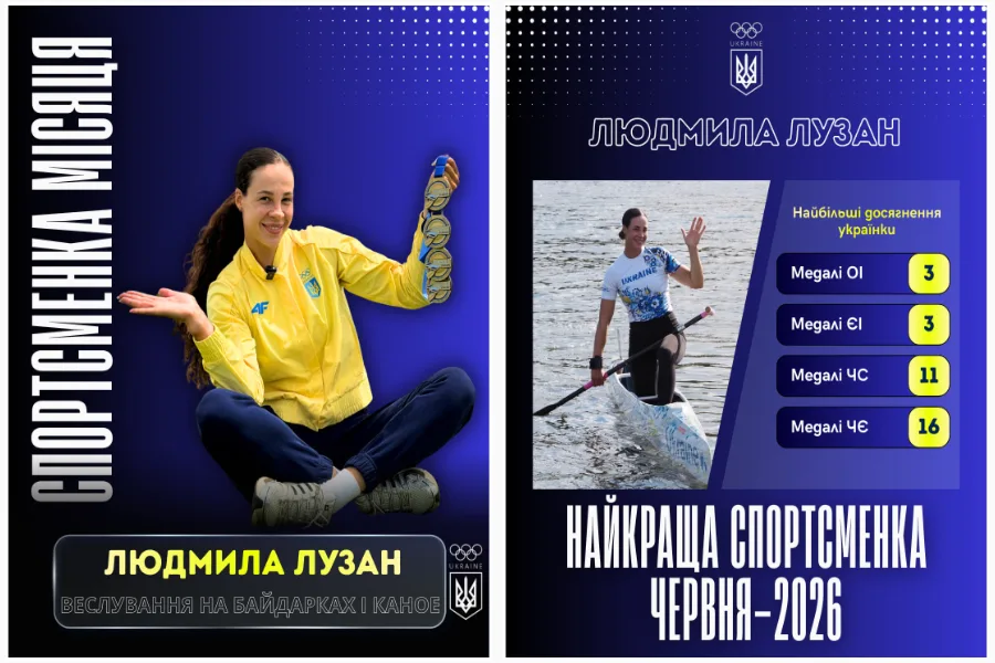 Людмила Лузан веслування найкраща спортсменка червня 2026