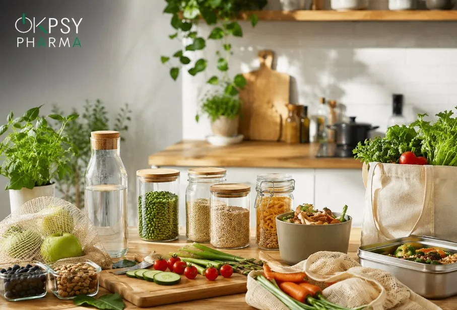 Екологічні продукти та багаторазові упаковки на кухні