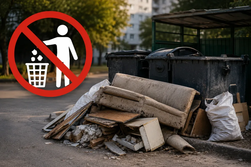 Заборона викидати великогабаритне сміття біля контейнерів