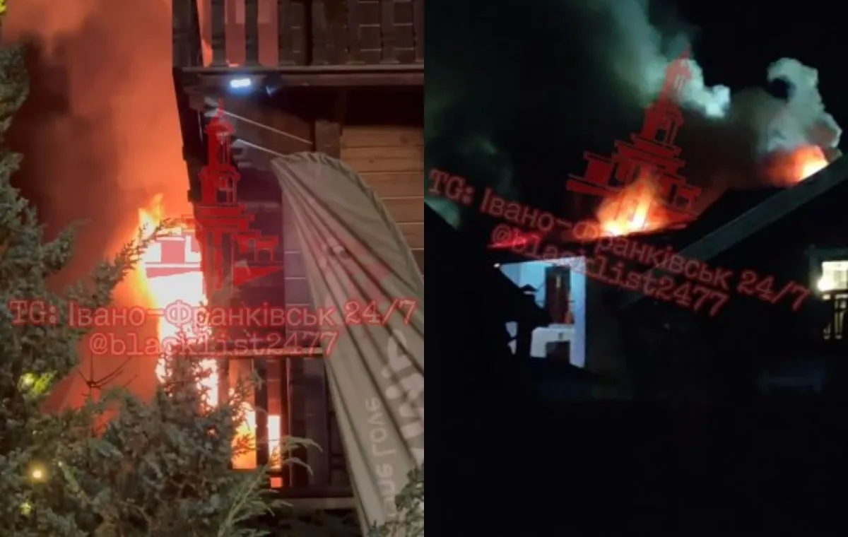 Нічна пожежа в будівлі з густим димом