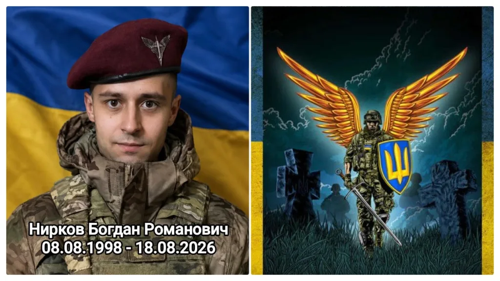 Меморіальний колаж українського військового Богдана Ниркова