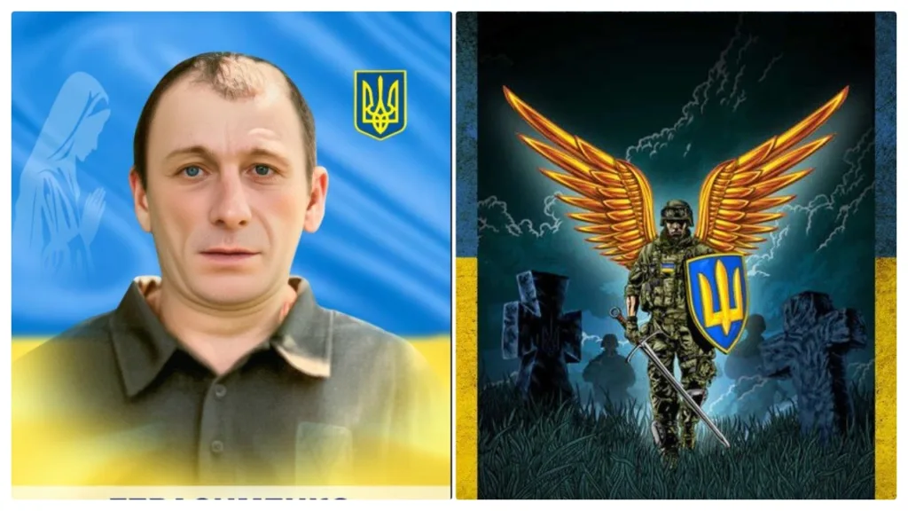 Портрет чоловіка та ілюстрація українського воїна-ангела