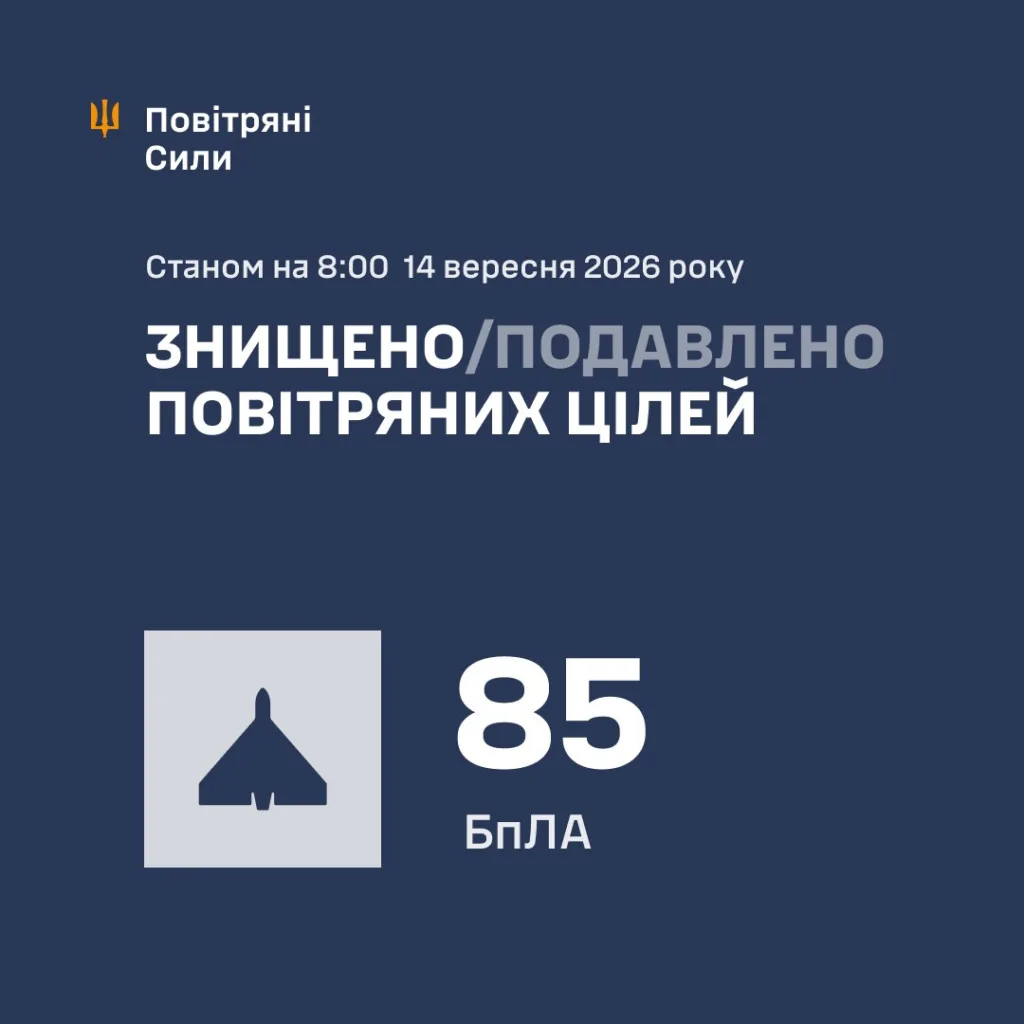 Інфографіка Повітряних сил: знищено 85 БпЛА