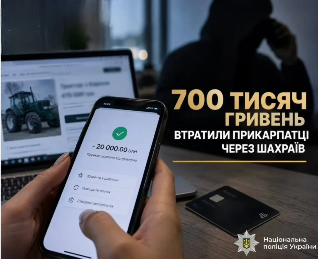 Попередження поліції про шахрайство на 700 тисяч гривень
